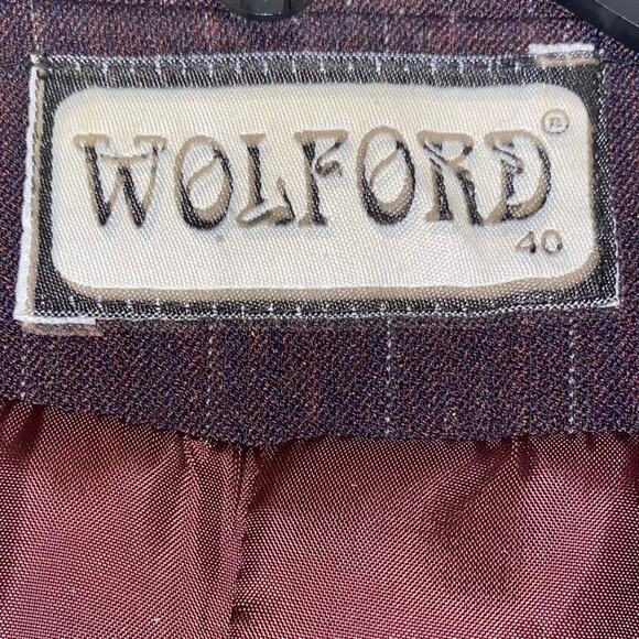 WOLFORD Germany $700 Burgundy Pinstripe Women’s Blazer EU 40 US 6 - Picture 5 of 15